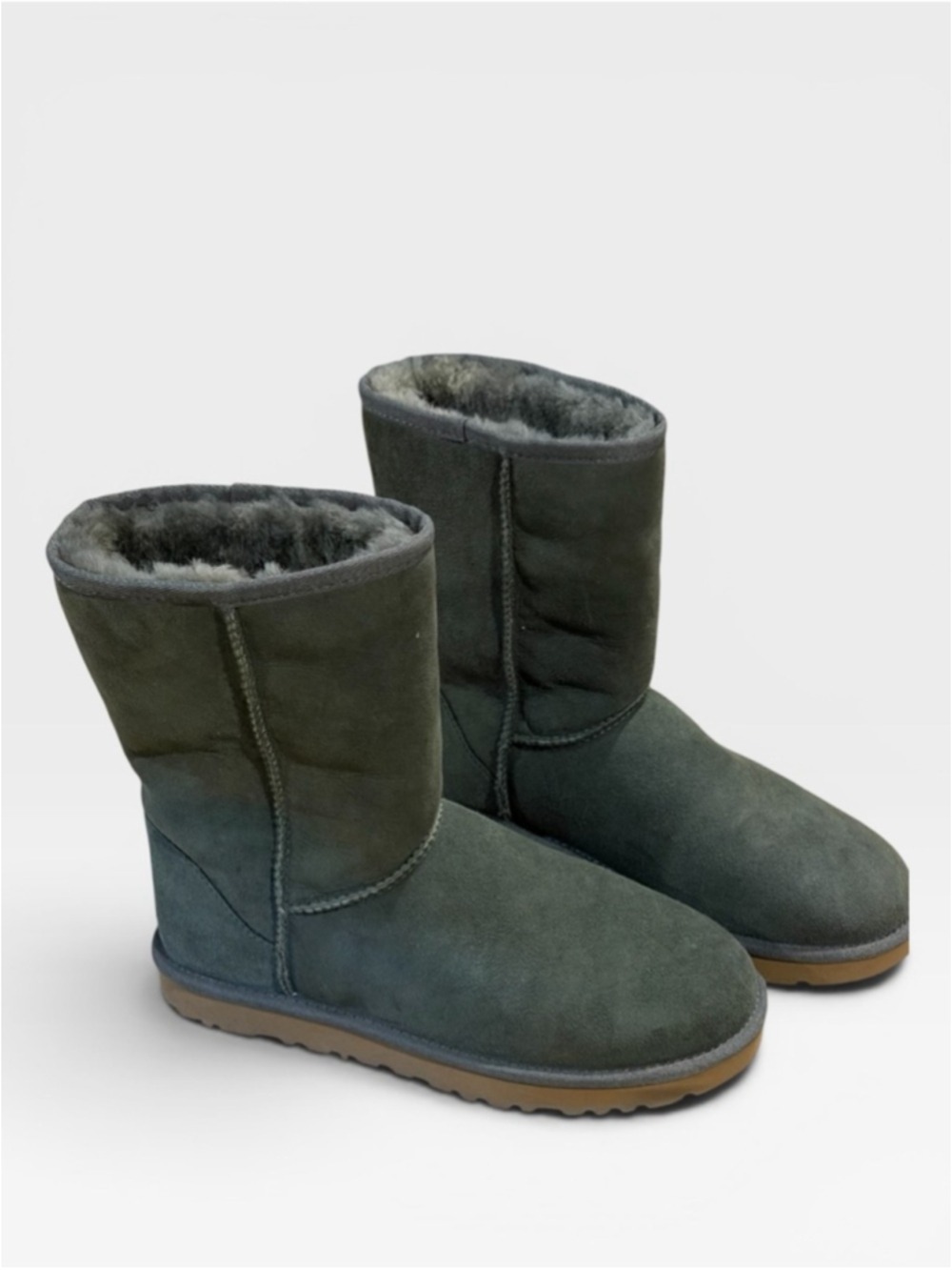 UGG Australia Women's Classic Short Boots Size 8 Green Suede - Picture 3 of 11